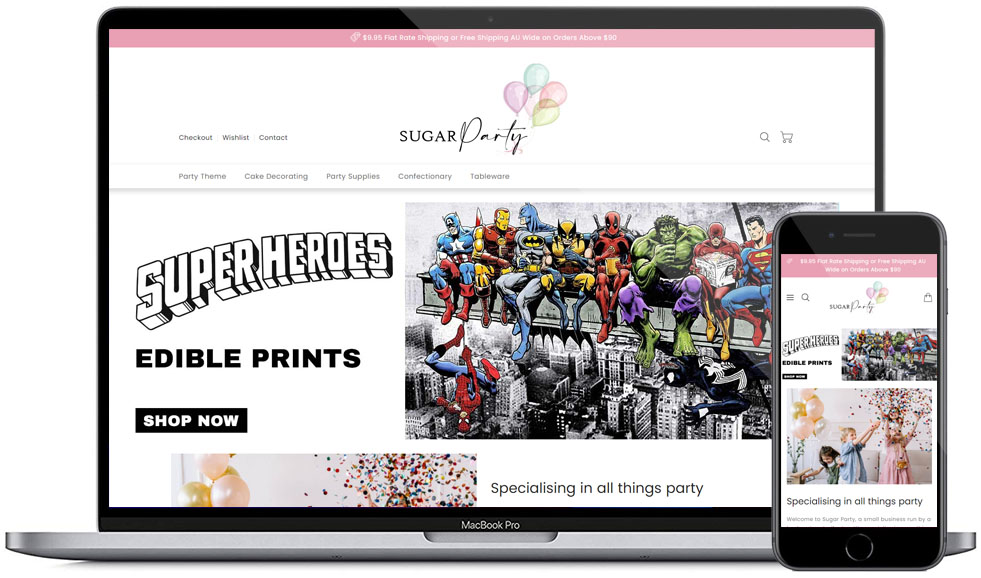 Sugar Party Shopify Web Design