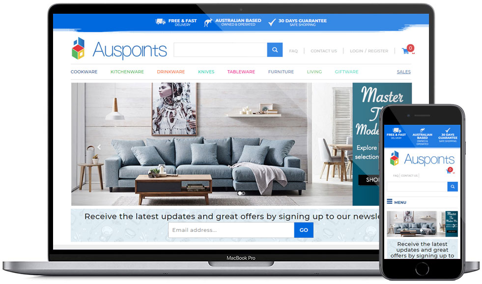 Auspoints eCommerce Web Design