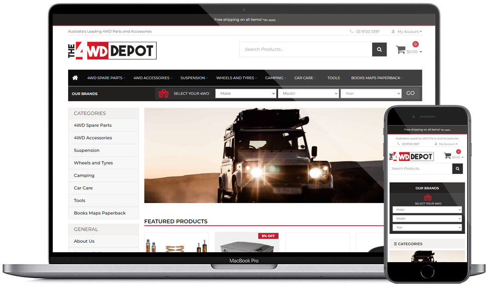 The 4WD Depot eCommerce Web Design